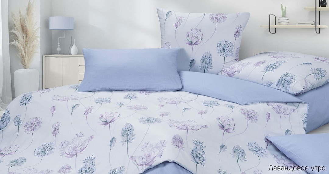 КПБ евро сатин Гармоника <Лавандовое утро>