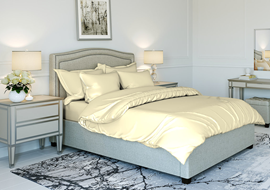 Простыня 180*200*30 поплин на резинке Реноме<сливочный.> (арт.02/126)