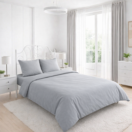 КПБ поплин однотонный Оливковая коллекция с увеличенной простыней на резинке Реноме 