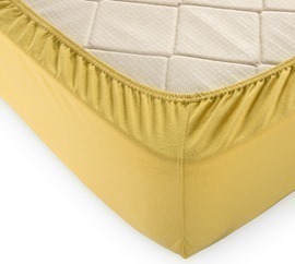 Простыня трикотажная на резинке 125гр борт 20 Текс-Дизайн<120*200, горчица 1.5 спальный>