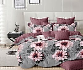 КПБ поплин Оливковая коллекция с простыней на резинке Реноме 