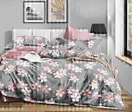 КПБ поплин Оливковая коллекция с простыней на резинке Реноме 