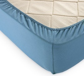 Простыня трикотажная на резинке 140гр борт 20 Текс-Дизайн Скидка<160*200, голубая ель 2 спальный>