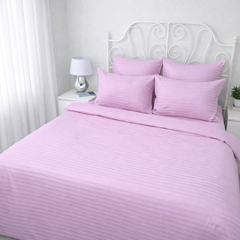 КПБ 2сп страйп-сатин однотонный Графитовая коллекция с простыней на резинке 160*200*25 Реноме<Ss-006 Сакура> (арт.124/445)