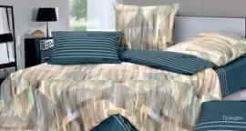 КПБ 2сп сатин с простыней на резинке 160*200*20 Гармоника <Гранден>