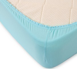 Простыня трикотажная на резинке 125гр борт 20 Текс-Дизайн<200*200, бирюзовый евро>