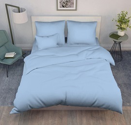 Пододеяльник евро поплин однотонный (210*225) Реноме<210*225, небесный> (арт.02/110)